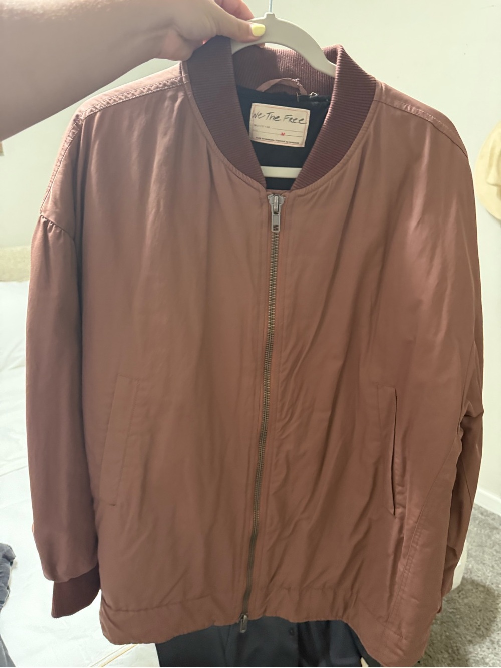 Free People Dusty Mauve Bomber Jacket